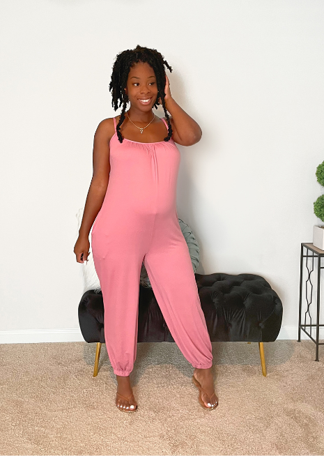 Pink 2024 jumpsuit maternity