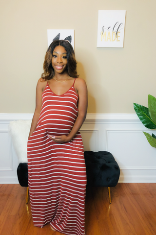 White/Black Cami Maxi Dress